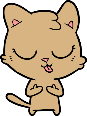 Bir insan tarafından çizilmiş çizgi film kedisi.