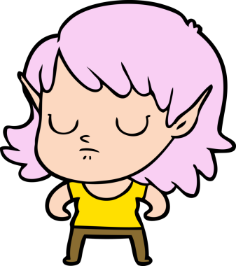 Bir insan tarafından çizilmiş bir elf kızı.