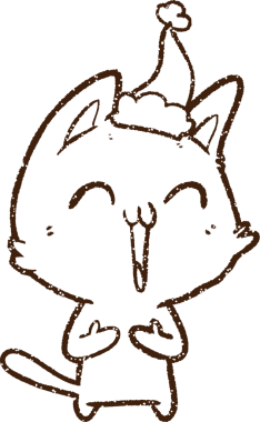 Noel Kedi Kömürü Bir insan tarafından çizilmiş