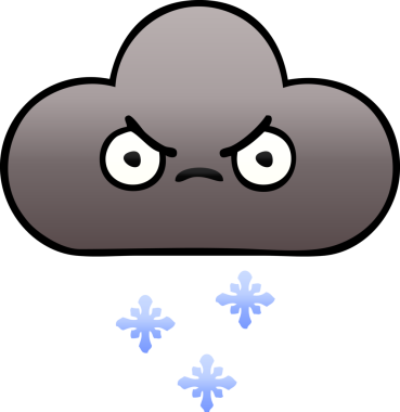 Bir insan tarafından çizilen kar bulutunun gölgeli karikatürü