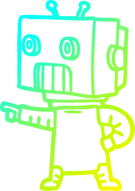 Bir insan tarafından çizilmiş soğuk gradyan robot çizimi