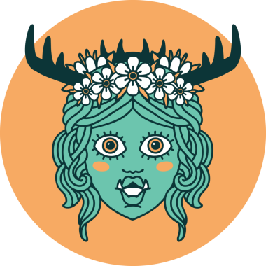 Bir insan tarafından çizilmiş Ork Druid karakter simgesi