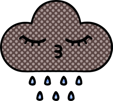 Bir insan tarafından çizilmiş fırtına yağmuru bulutu çizgi filmi.