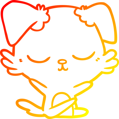 Bir insan tarafından çizilmiş sevimli bir köpeğin sıcak çizgi çizgisi.