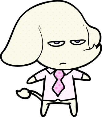 Bir insan tarafından çizilmiş kızgın bir fil.