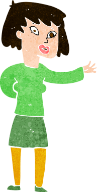 Bir insan tarafından çizilmiş bir karikatür kadın.