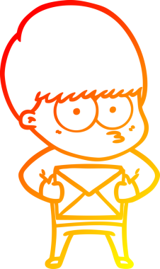 Bir insan tarafından çizilmiş gergin bir çizgi film çocuğunun çizimi.