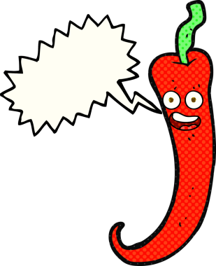 Bir insan tarafından çizilmiş serbest çizilmiş çizgi roman konuşma balonu karikatürü kırmızı biber