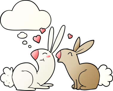 Çizgi filmlerdeki tavşanlar, insan tarafından çizilmiş yumuşak eğimli düşünce baloncuklarına aşıklar.