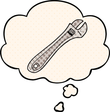 Bir insan tarafından çizilmiş çizgi roman tarzında düşünce baloncuğu olan çizgi film anahtarı