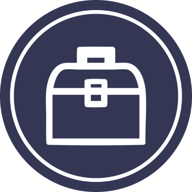 bir insan tarafından çizilen araç kutusu dairesel simgesi