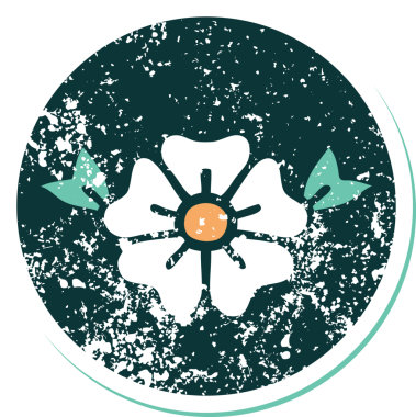 Bir insan tarafından çizilmiş bir çiçeğin sembolik dövmesi.