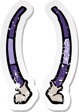 Bir insan tarafından çizilmiş çizgi film bacaklarının gerilimli yapıştırması.