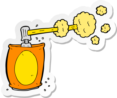 Bir insan tarafından çizilmiş karikatür spreyinin çıkartması.