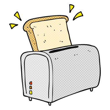 Bir insan tarafından çizilmiş karikatür tost makinesi.