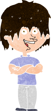 Bir insan tarafından çizilmiş mutlu bir adam.