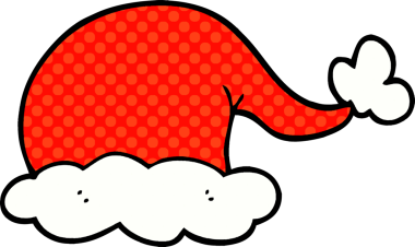 Bir insan tarafından çizilmiş karalama Noel Baba şapkası.