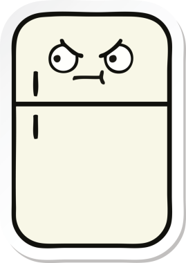 Bir insan tarafından çizilmiş şirin bir buzdolabı etiketi.