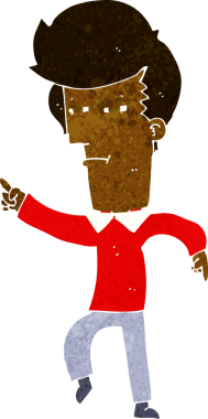 Bir insan tarafından çizilen karikatür adam.