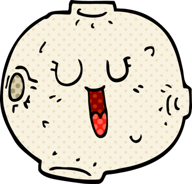 Bir insan tarafından çizilmiş mutlu karikatür ayı.