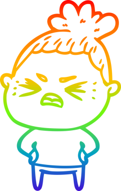 Bir insan tarafından çizilmiş kızgın bir karikatür çizimi.