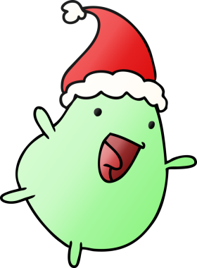 Bir insan tarafından çizilmiş kawaii fasulyesinin el çizimi gradyanı.