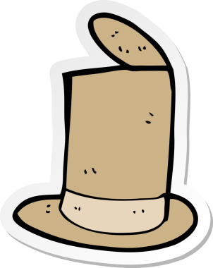 Bir insan tarafından çizilmiş eski bir şapka çıkartması.