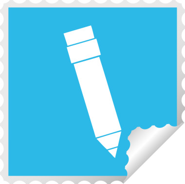 Bir insan tarafından çizilmiş kare soyulmuş garip karikatür kalemi.