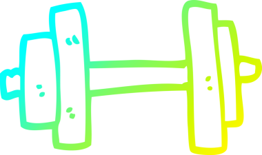 Bir insan tarafından çizilmiş karikatür spor salonu ağırlıkları.