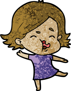 Bir insan tarafından çizilen karikatür kızı.