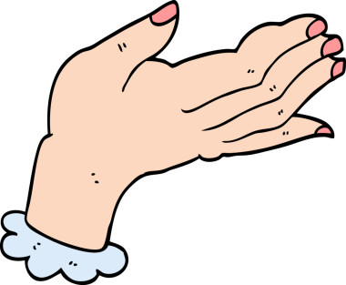 Bir insan tarafından çizilmiş çizgi film eli.