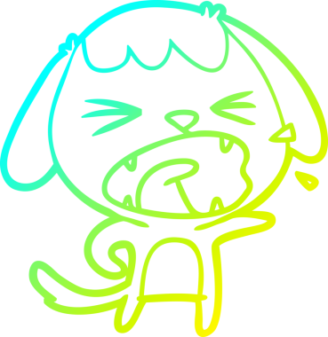 Bir insan tarafından çizilmiş şirin bir köpeğin soğuk gradyan çizimi