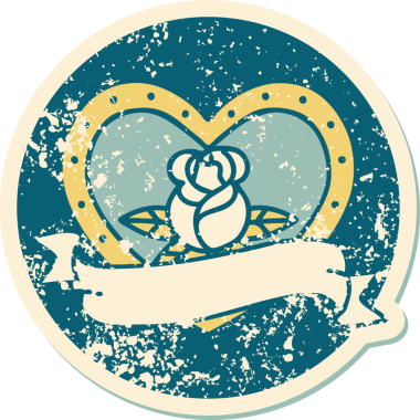 Bir insan tarafından çizilmiş kalp gülü ve bayrağının sembolik dövmeli resmi.