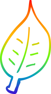 gökkuşağı gradyan çizgi çizimi bir insan tarafından çizilmiş sonbahar yaprağı