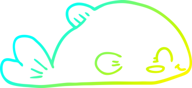 Bir insan tarafından çizilmiş bir karikatür balığının soğuk gradyan çizimi