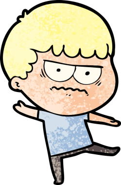 Bir insan tarafından çizilmiş rahatsız bir adam.