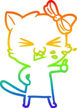 gökkuşağı gradyanı çizimi bir insan tarafından çizilmiş çizgi film kedisi