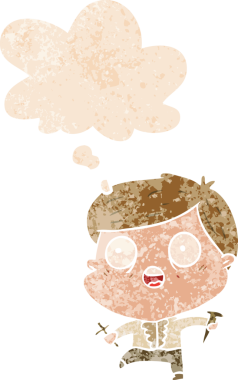 Çizgi filmdeki adam vampirleri avlıyor. Grunge 'daki düşünce baloncuklarıyla. Bir insan tarafından çizilmiş tedirgin eski tarz.