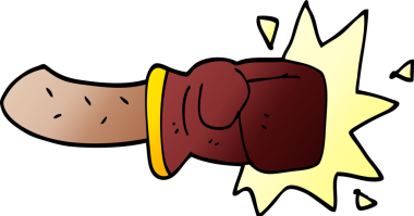 Bir insan tarafından çizilmiş karalama boks eldiveni.