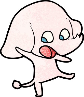 Bir insan tarafından çizilmiş şirin bir fil.