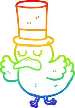 Bir insan tarafından çizilmiş silindir şapkalı bir ördeğin çizimi.