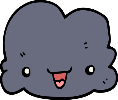 bir insan tarafından çizilmiş küçük mutlu bulut