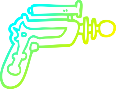 Bir insan tarafından çizilmiş bir ışın tabancasının soğuk gradyan çizgisi.