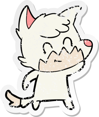 Bir insan tarafından çizilmiş karikatür dostu tilkinin sıkıntılı çıkartması.