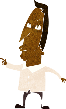 Bir insan tarafından çizilmiş çizgi filmdeki adam.