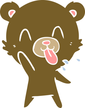 kaba düz renkli çizgi film ayısı bir insan tarafından çizilmiş.