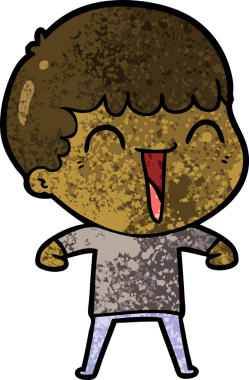 Bir insan tarafından çizilmiş mutlu bir adam.