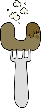 Bir insan tarafından çizilmiş çatallı sosis.