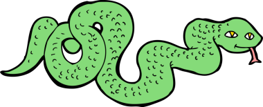 Bir insan tarafından çizilmiş çizgi film yılanı.