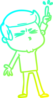 Bir insan tarafından çizilmiş terleyen bir çizgi film karakteri çizimi.